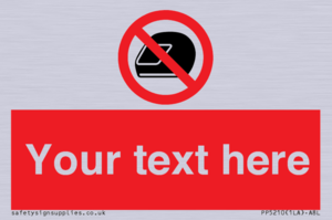 Custom No Motorcycle Helmets Sign